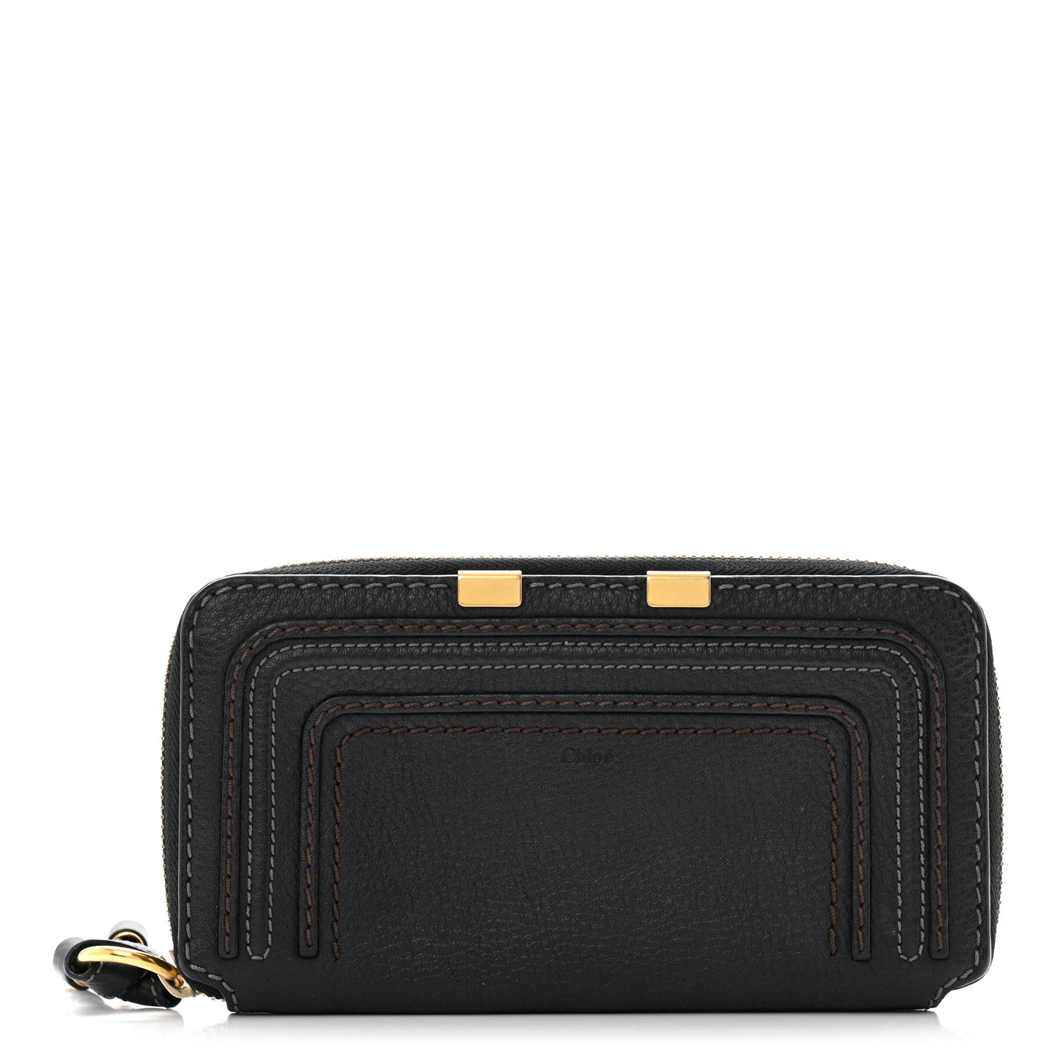 Chloe Grained Calfskin Marcie Long Zip Around Wallet Black 1 of 12