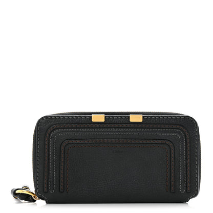 Chloe Grained Calfskin Marcie Long Zip Around Wallet Black 1 of 12