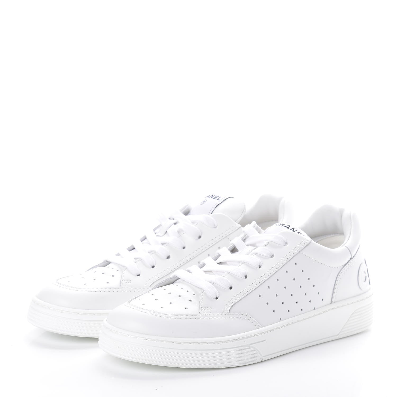 Chanel Calfskin Womens Logo Sneakers 42 White 3 of 7