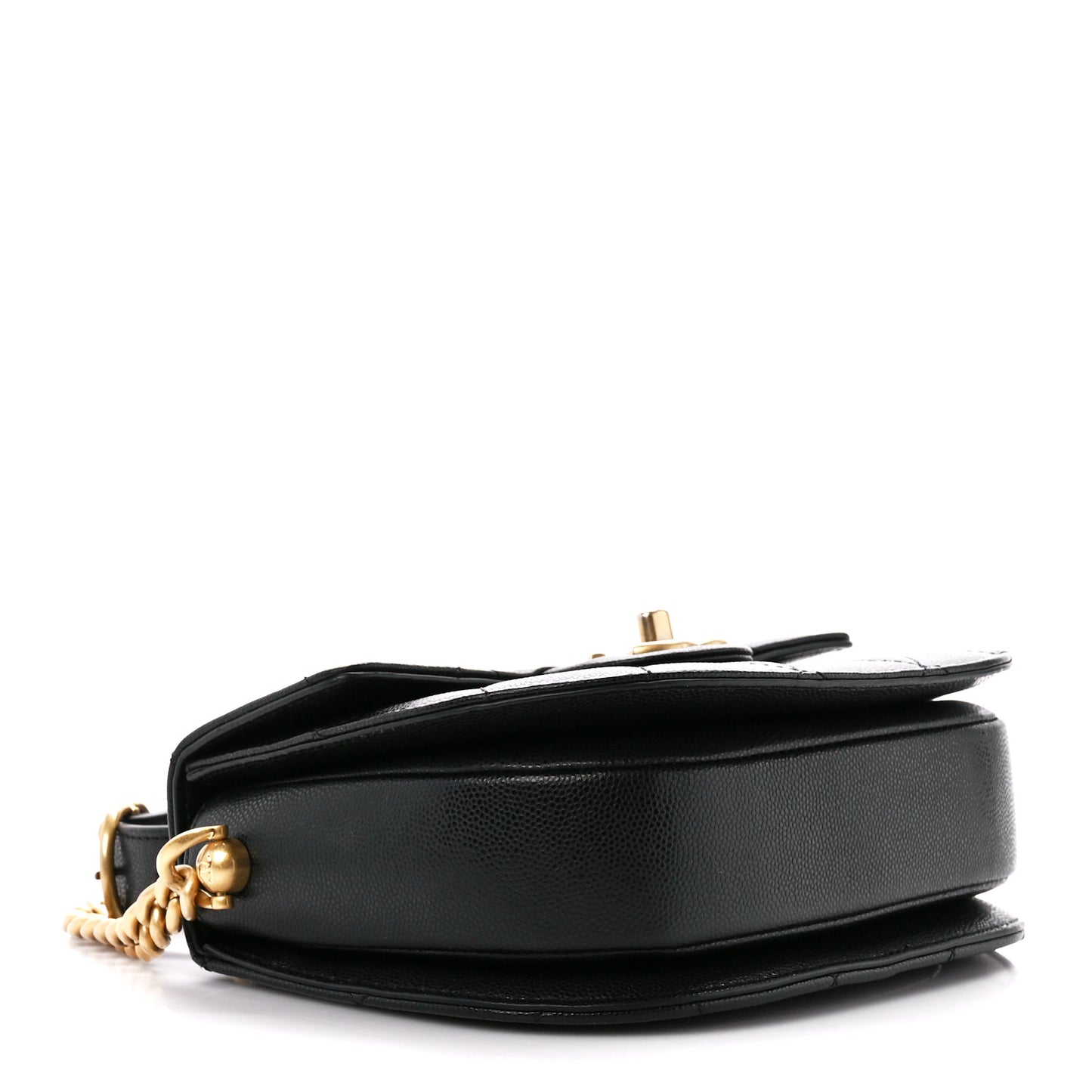 Caviar Quilted Moon Messenger Black