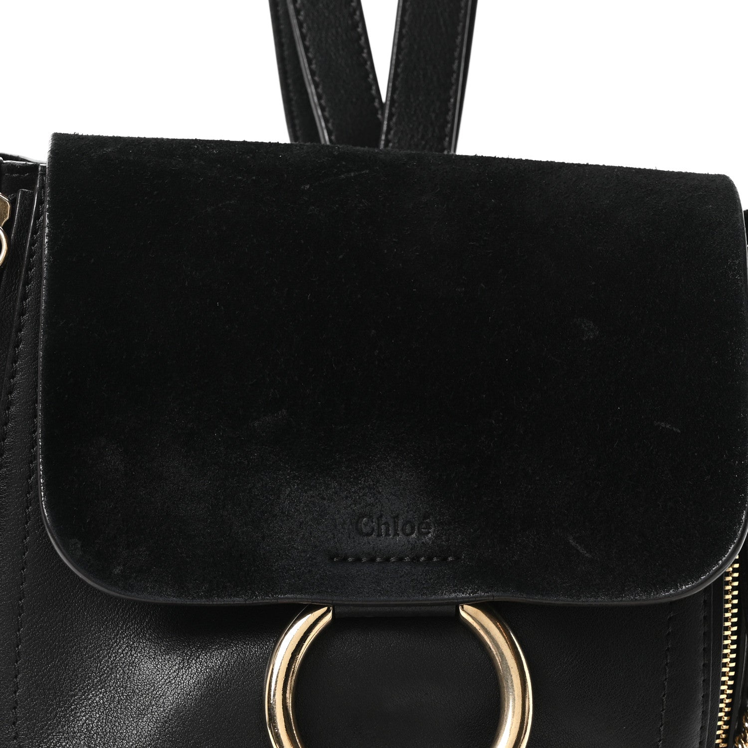 Chloe Suede Calfskin Small Faye Backpack Black 8 of 10