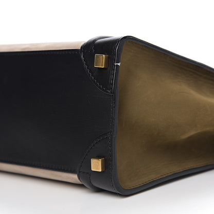 Celine Nubuck Smooth Calfskin Micro Tri-Color Luggage Olive 8 of 11
