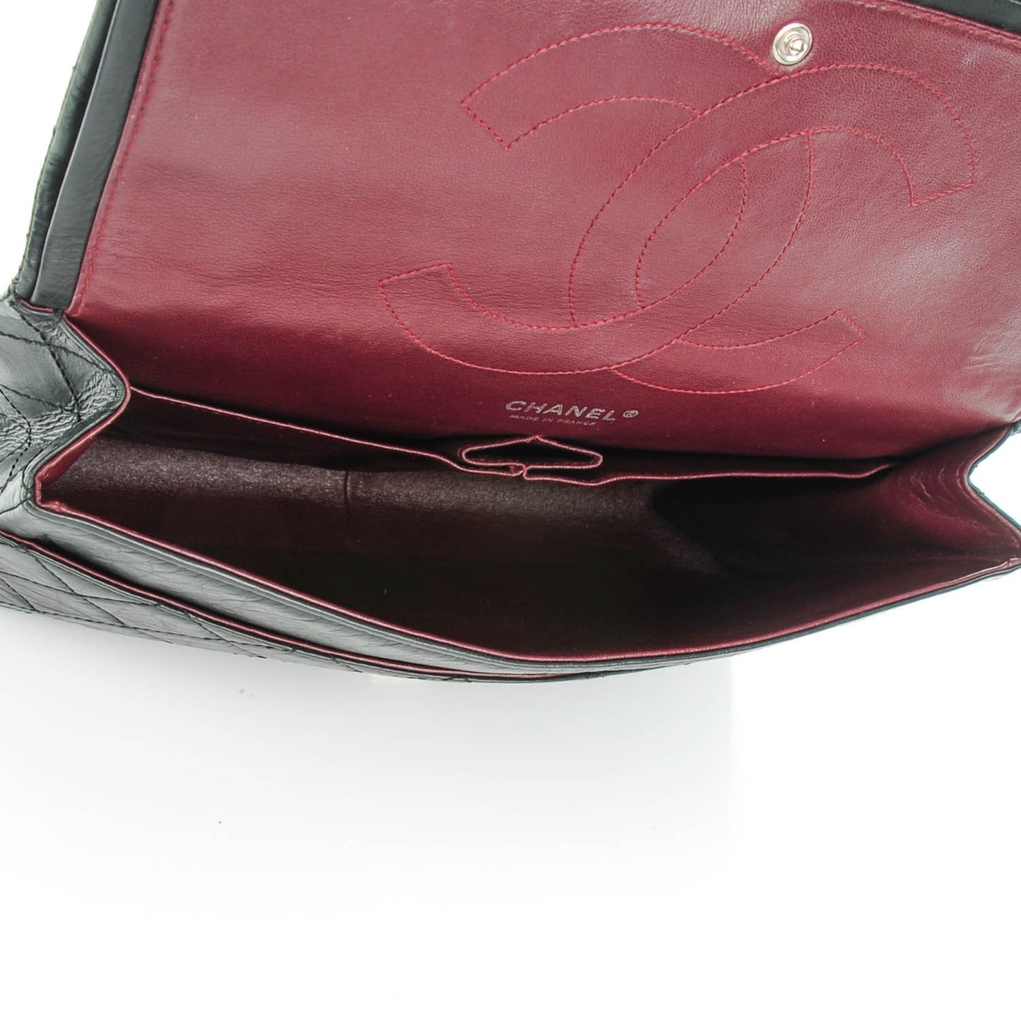 Aged Calfskin Quilted 2.55 Reissue 227 Flap Black