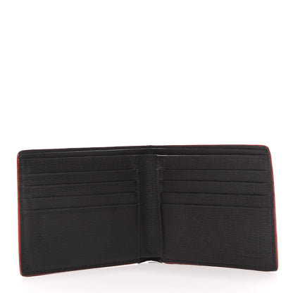 Fendi Vitello Elite Flamingo Lightning Monster Eyes Bi-Fold Wallet Rosso White Black 5 of 6