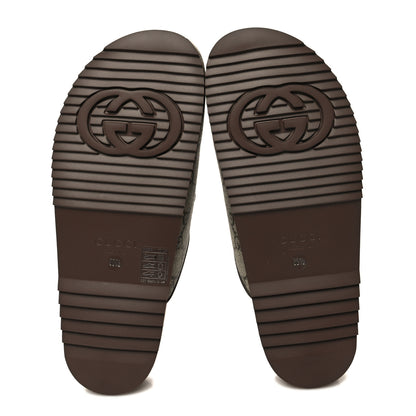 Gucci GG Supreme Monogram Miro Soft Calfskin Womens Horsebit Slippers 38.5 Beige Ebony New Acero 5 of 9