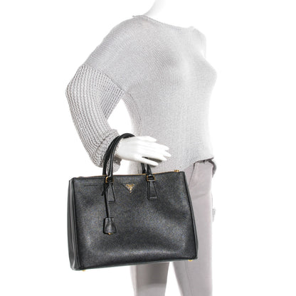 Prada Saffiano Large Galleria Double Zip Tote Black 4 of 11