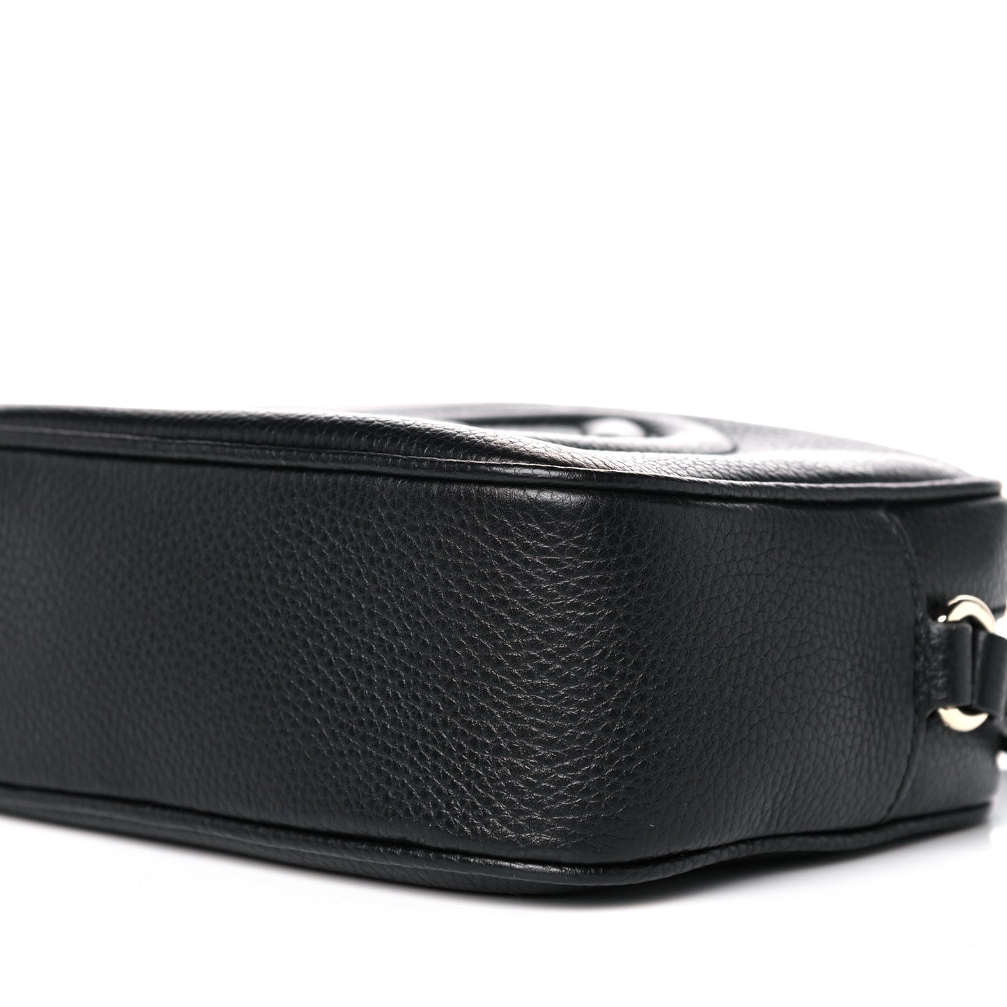 Pebbled Calfskin Small Soho Disco Bag Black