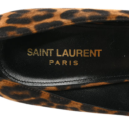 Saint Laurent Suede Leopard Printed Anja Pumps 39.5 Natural Coffee 7 of 8