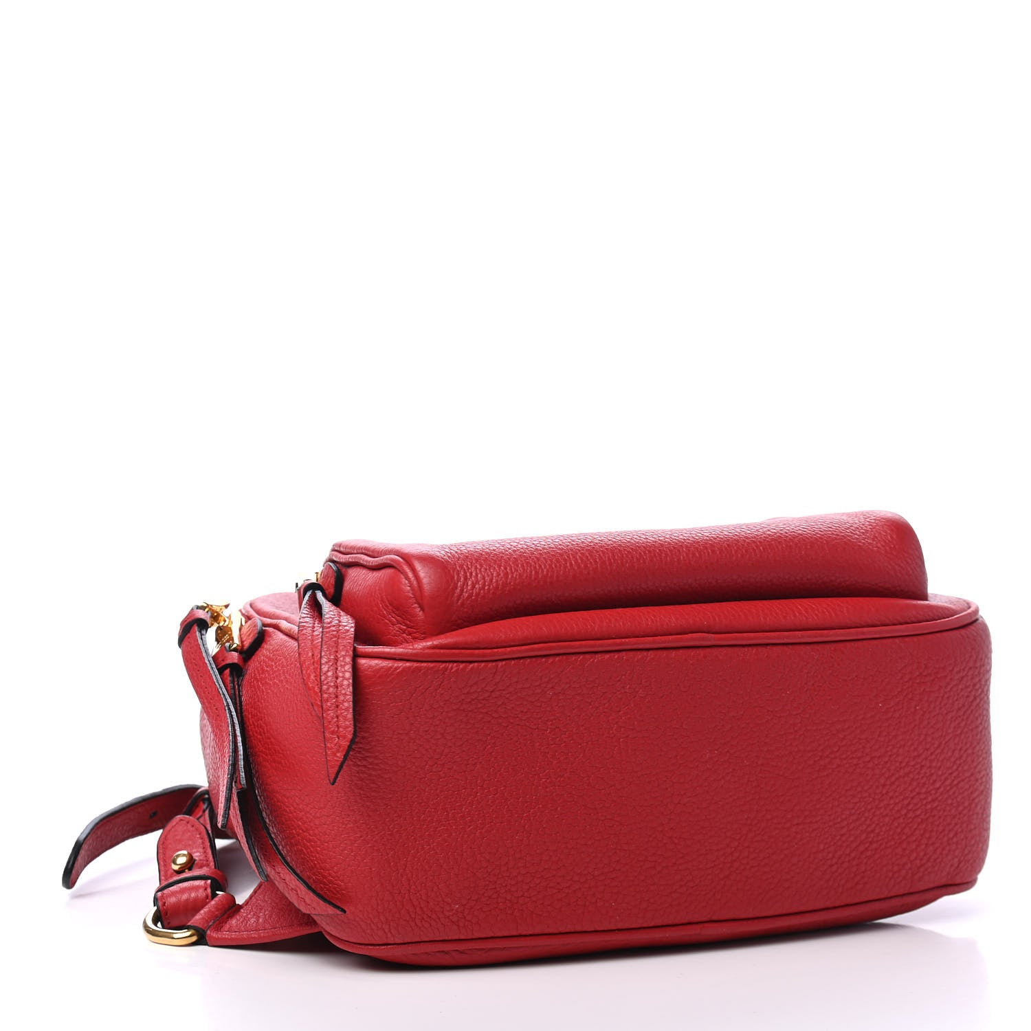Prada Vitello Daino Zip Backpack Rosso 3 of 5