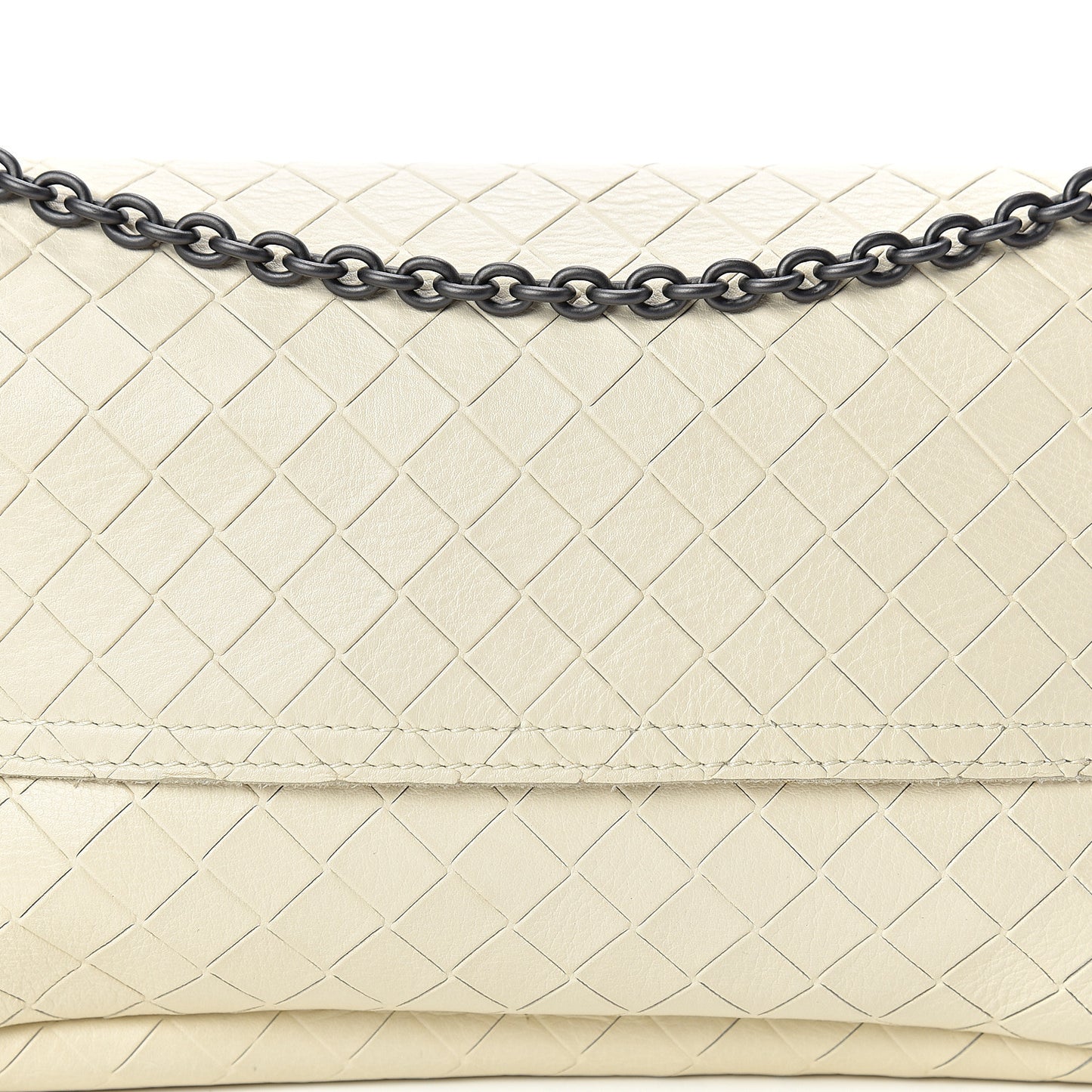 Nappa Intrecciato Mini Chain Messenger Bianca