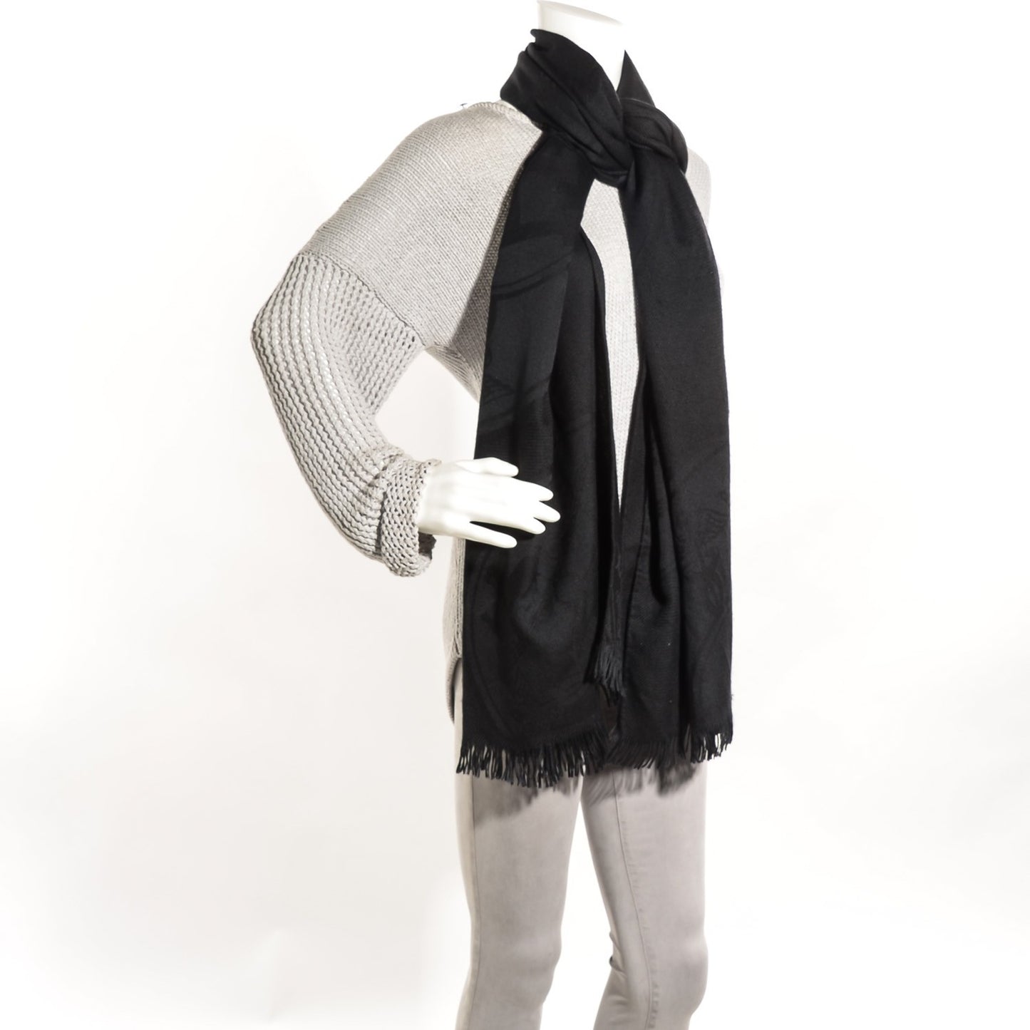 Cashmere Silk New Libris Stole Black