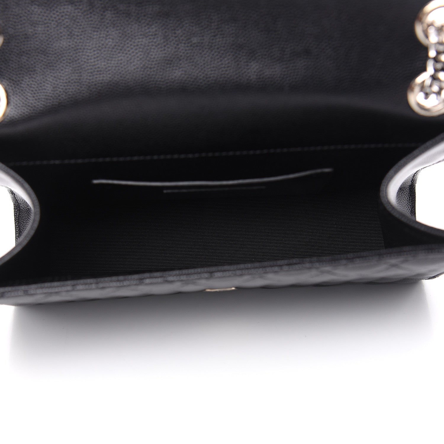 Saint Laurent Grain De Poudre Textured Mixed Matelasse Triquilt Medium Monogram Satchel Black 5 of 9