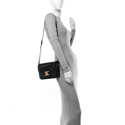 Celine Shiny Calfskin Medium Triomphe Black 2 of 16