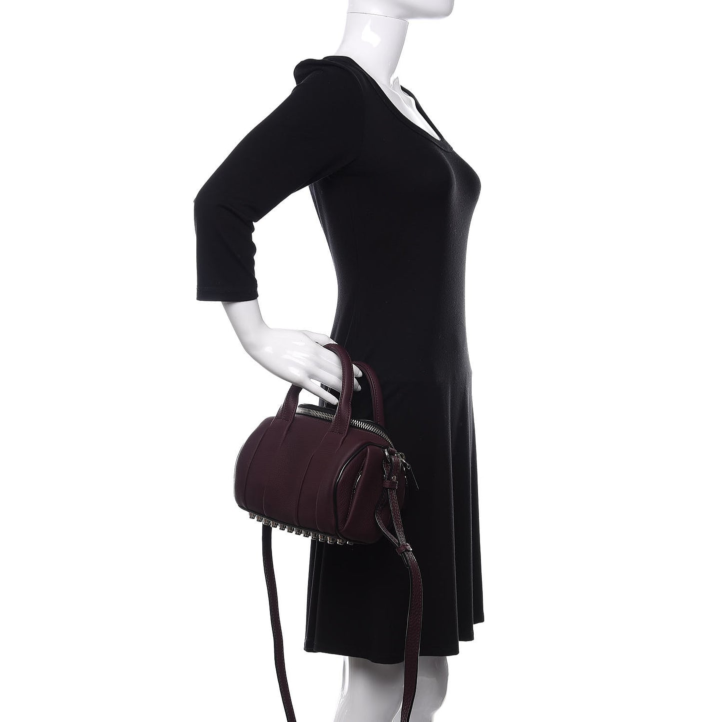 Pebbled Calfskin Mini Rockie Matte Oxblood