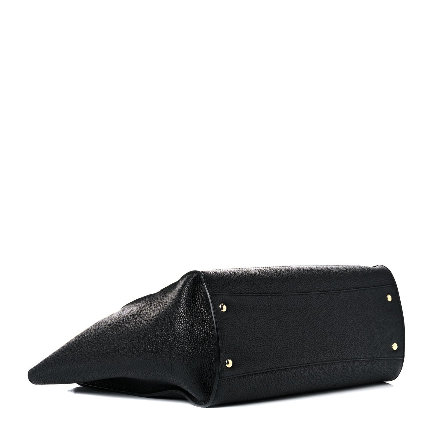 Hammered Calfskin Double Handle Medium Amy Tote Black