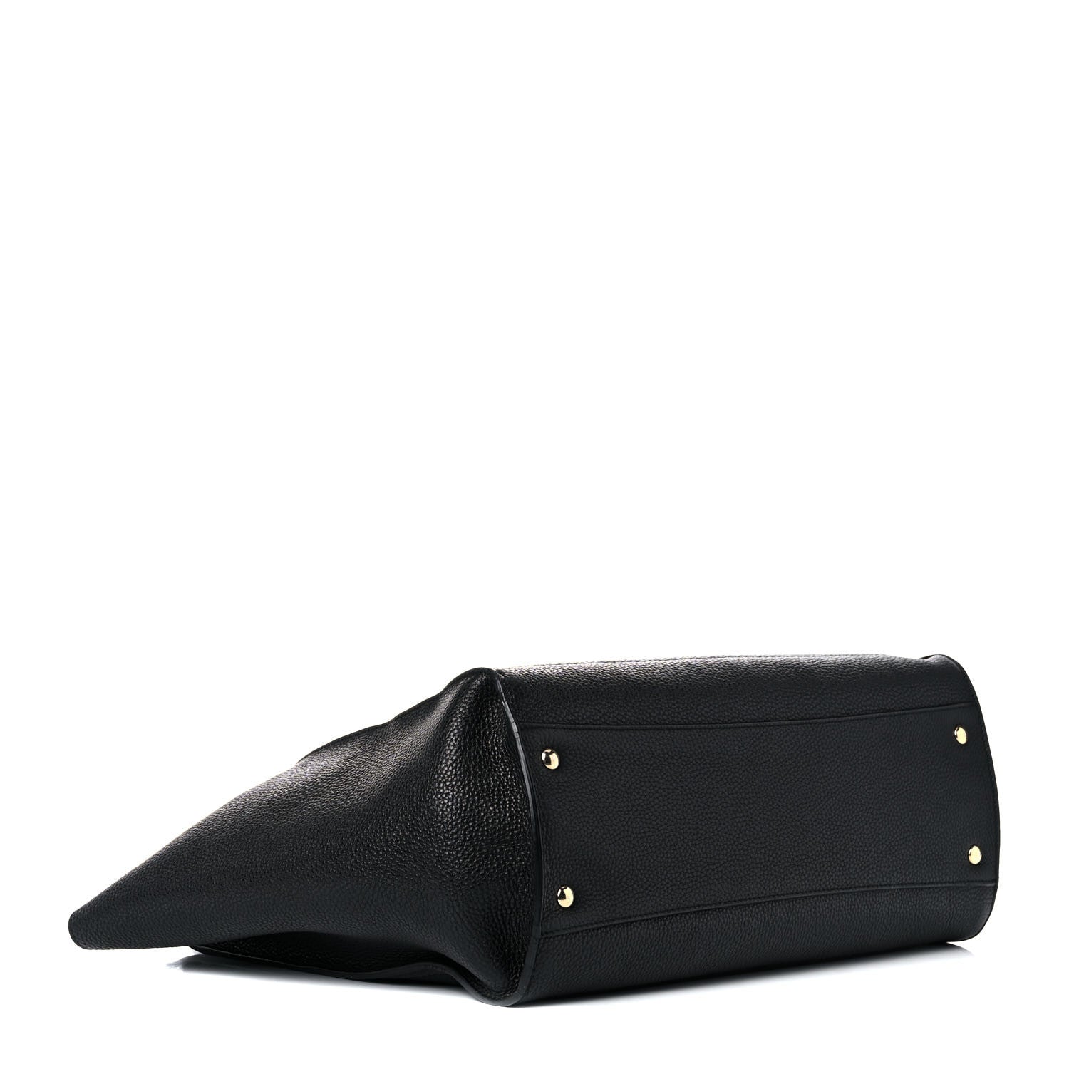 Salvatore Ferragamo Hammered Calfskin Double Handle Medium Amy Tote Black 3 of 14