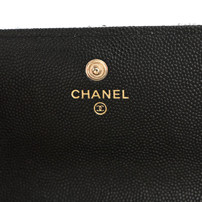Chanel Caviar Quilted CC Large Gusset Flap Wallet Black 6 of 8