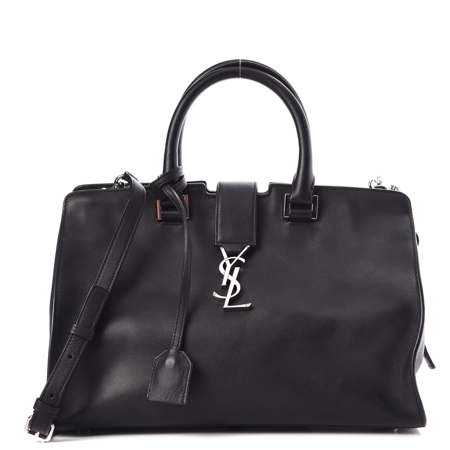 Saint Laurent Smooth Calfskin Small Monogram Cabas Black 1 of 10