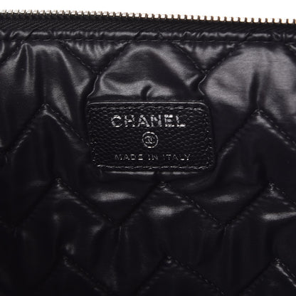 Chanel Caviar Chevron Quilted Large Cosmetic Case Black 6 of 8