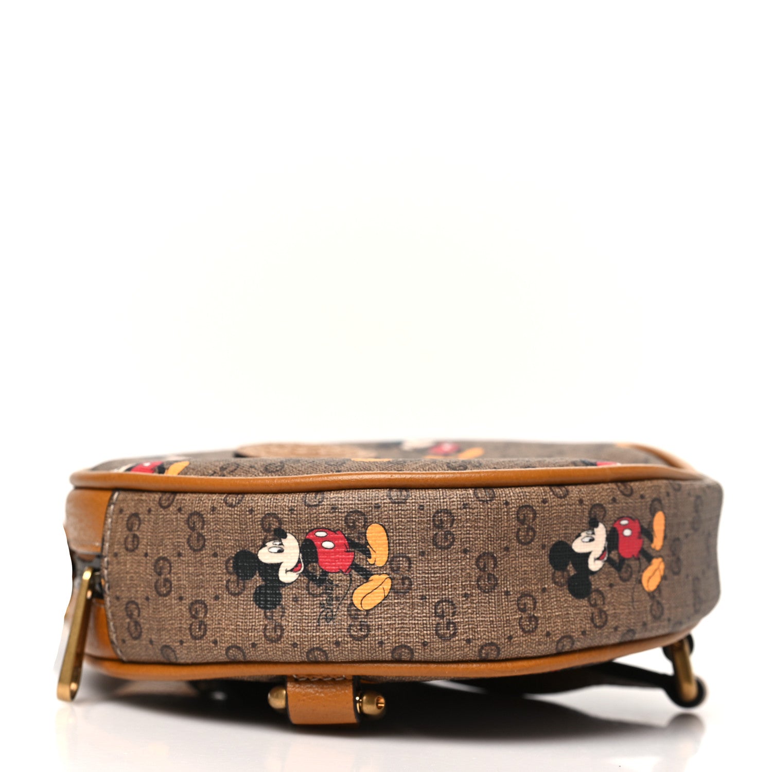 Gucci X DISNEY Mini Vintage GG Supreme Monogram Mickey Mouse Round Backpack Beige Vintage Sun Oil 4 of 10