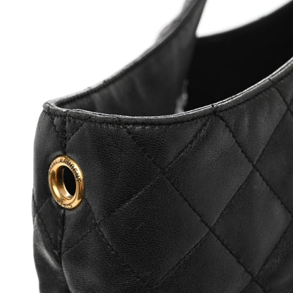 Saint Laurent Lambskin Quilted Maxi Icare Shopping Tote Black 9 of 11