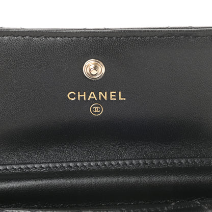 Chanel Lambskin Quilted Pearl Crown Clutch With Chain Black 6 of 12