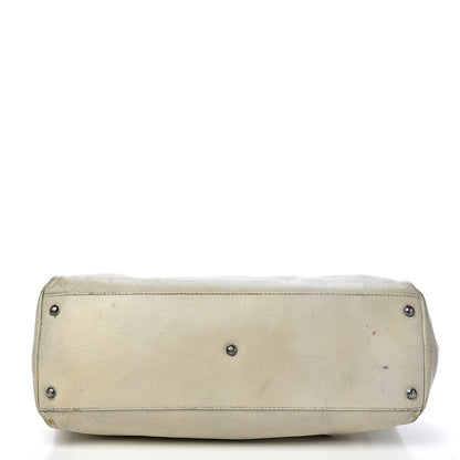 Fendi Goatskin Stingray Large Peekaboo Iconic Satchel White Pink 35 of 35