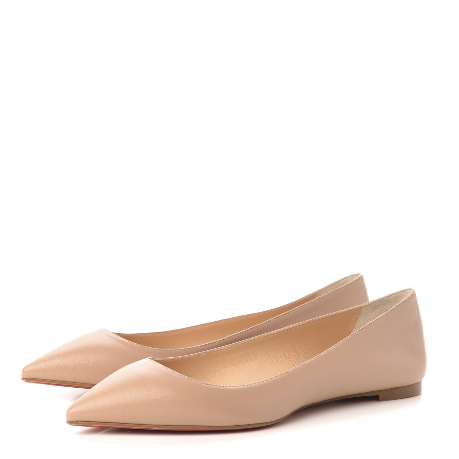 Christian Louboutin Shiny Nappa Ballalla Flats 40.5 Nude 3 of 8