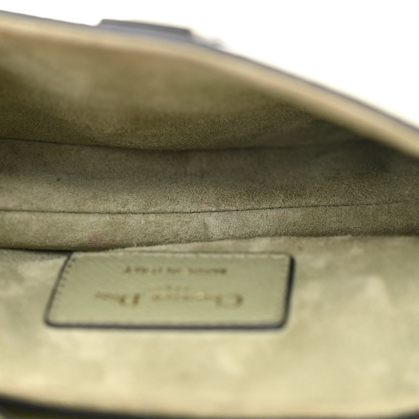 Grained Calfskin Mini Saddle Bag Sage Green