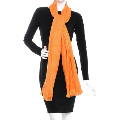 Hermes Cashmere Silk New Libris Stole Orange Kumquat 2 of 5