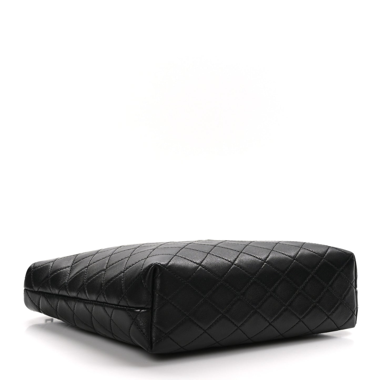 Lambskin Quilted Gaby Cosmetic Pouch Black