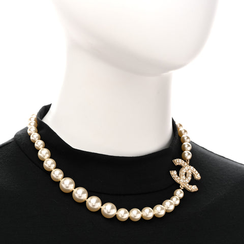 Pearl CC 100th Anniversary Necklace Light Gold