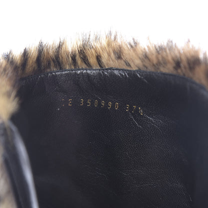 Saint Laurent Calfskin Fur Debbie Booties 37.5 Black 7 of 10