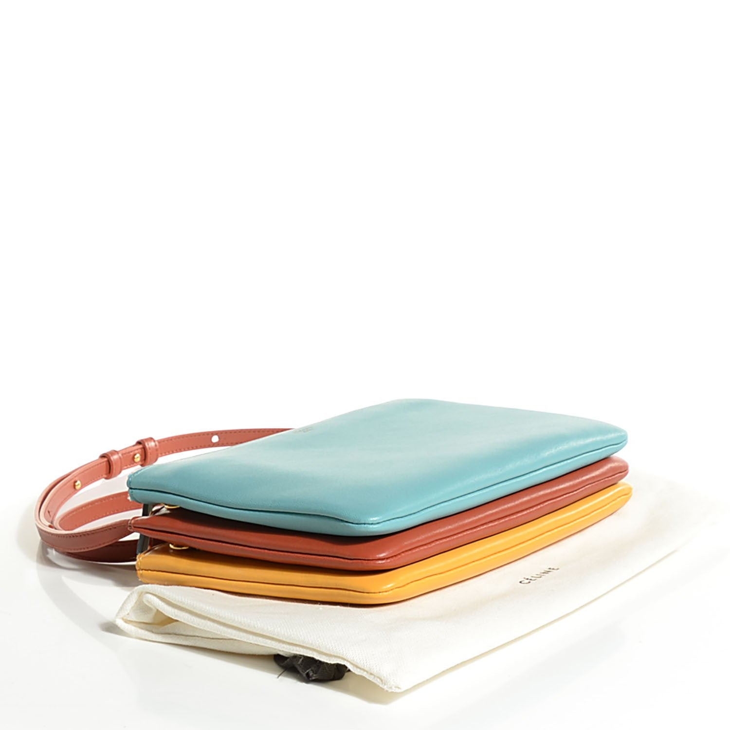 Celine Lambskin Small Multicolor Trio Crossbody Bag Antarctic 3 of 8
