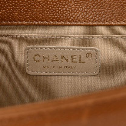 Chanel Caviar Quilted Medium Boy Flap Light Brown 6 of 14