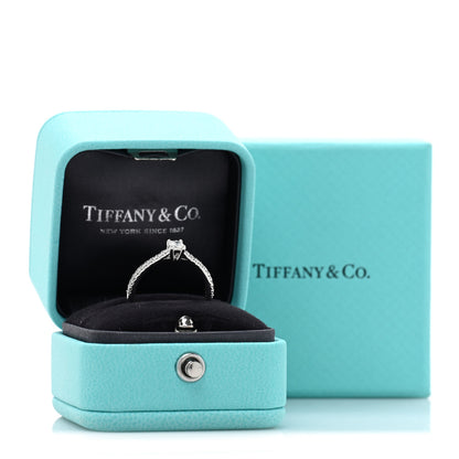 Tiffany Platinum Diamond .20ct Novo Cushion Cut Engagement Ring 51 5.75 5 of 5