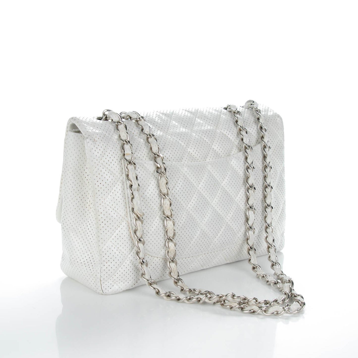 Lambskin Perforated Jumbo Single Flap White