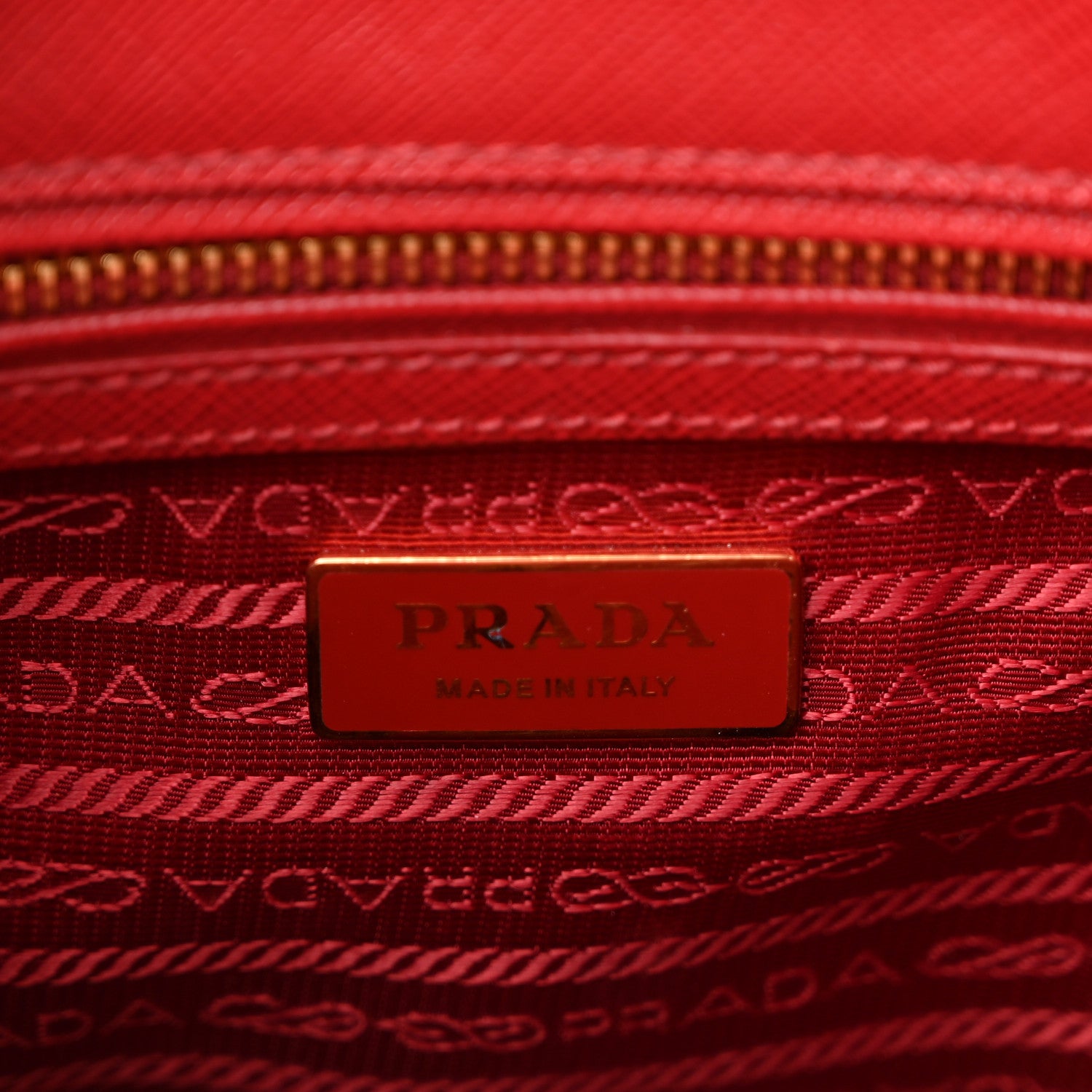 Prada Saffiano Small Galleria Double Zip Tote Fuoco 6 of 10