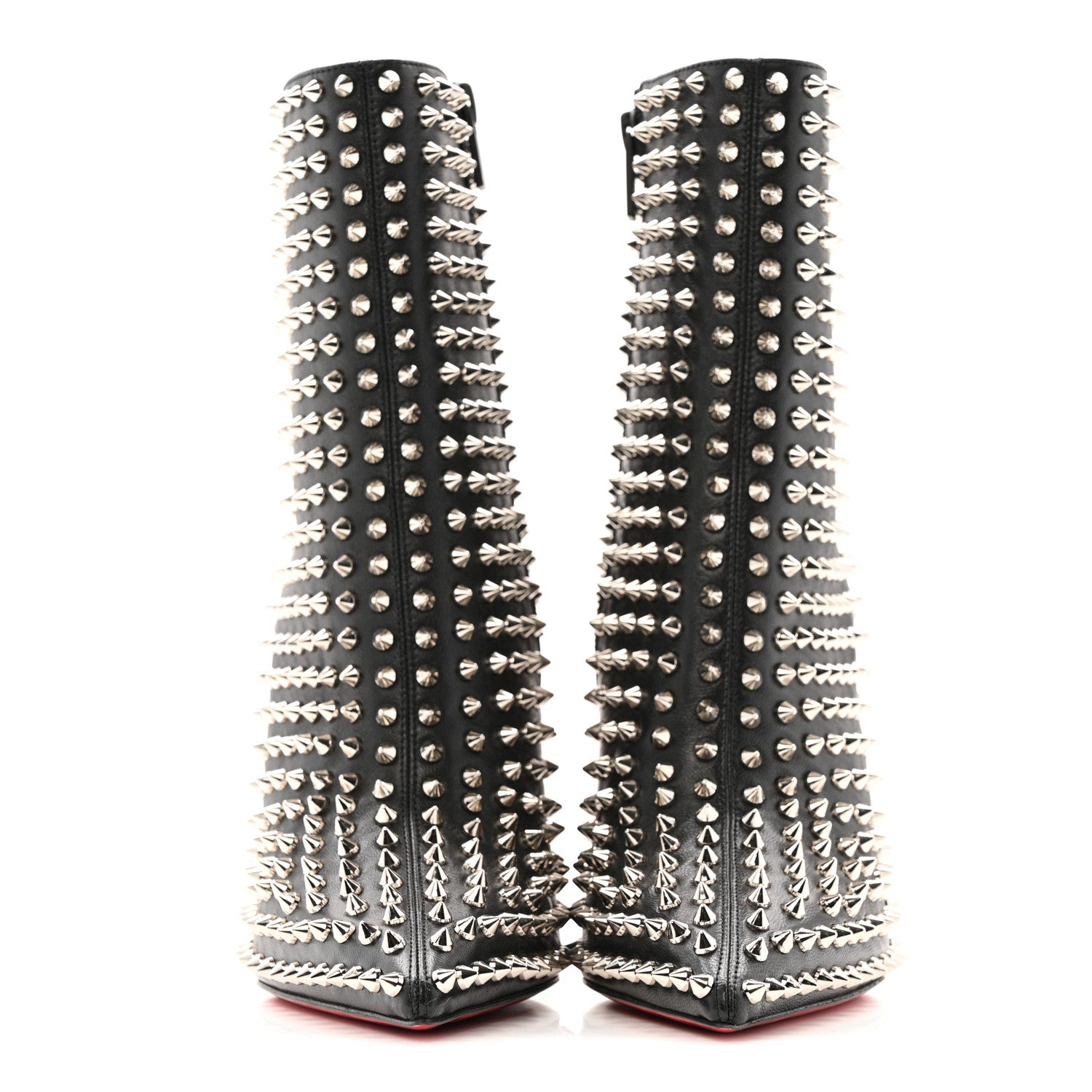 Christian Louboutin Nappa Condora Booty Spikes 100 Ankle Boots 37 Black 3 of 9