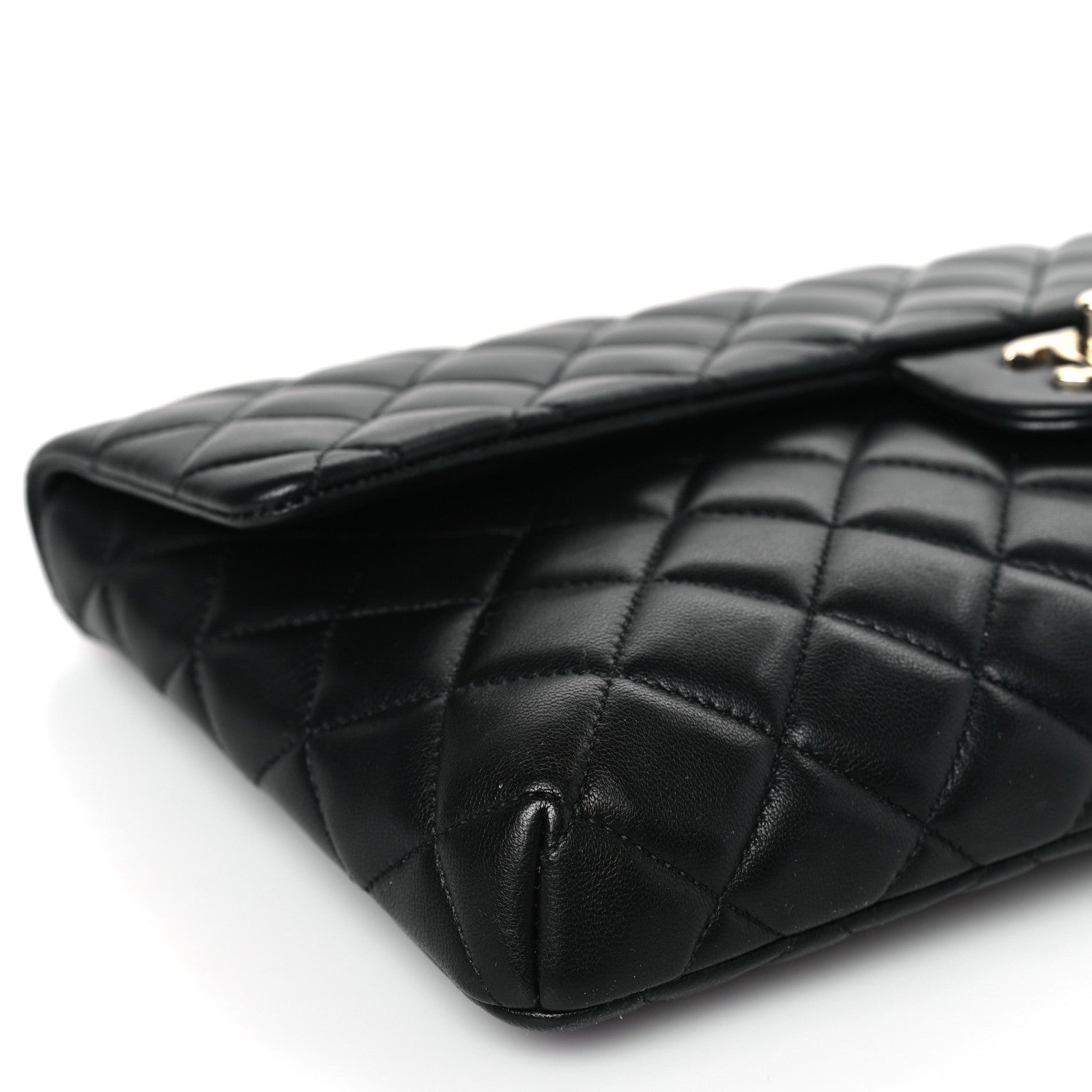 Chanel Lambskin Quilted Flap Clutch Black 8 of 9