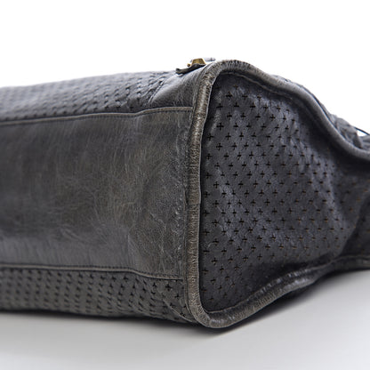 Balenciaga Agneau Laser Cut Cross Classic Gold Hardware City Grey 9 of 9