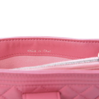 Chanel Lambskin Quilted Mini Boy Phone Holder Clutch Pink 7 of 11