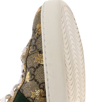 Gucci GG Supreme Monogram Bees Ayers Web Womens Ace Sneakers 37.5 Beige Oro Green Red 9 of 11