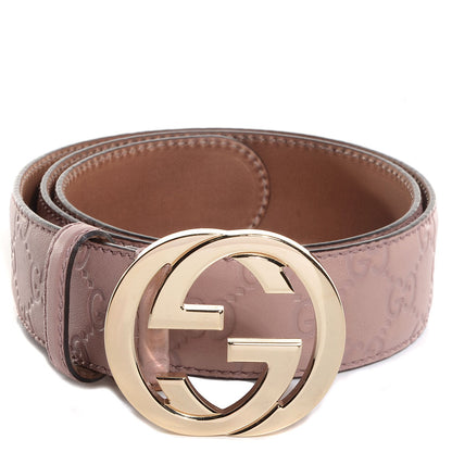 Gucci Guccissima Interlocking G Belt 85 34 Antique Rose 1 of 6