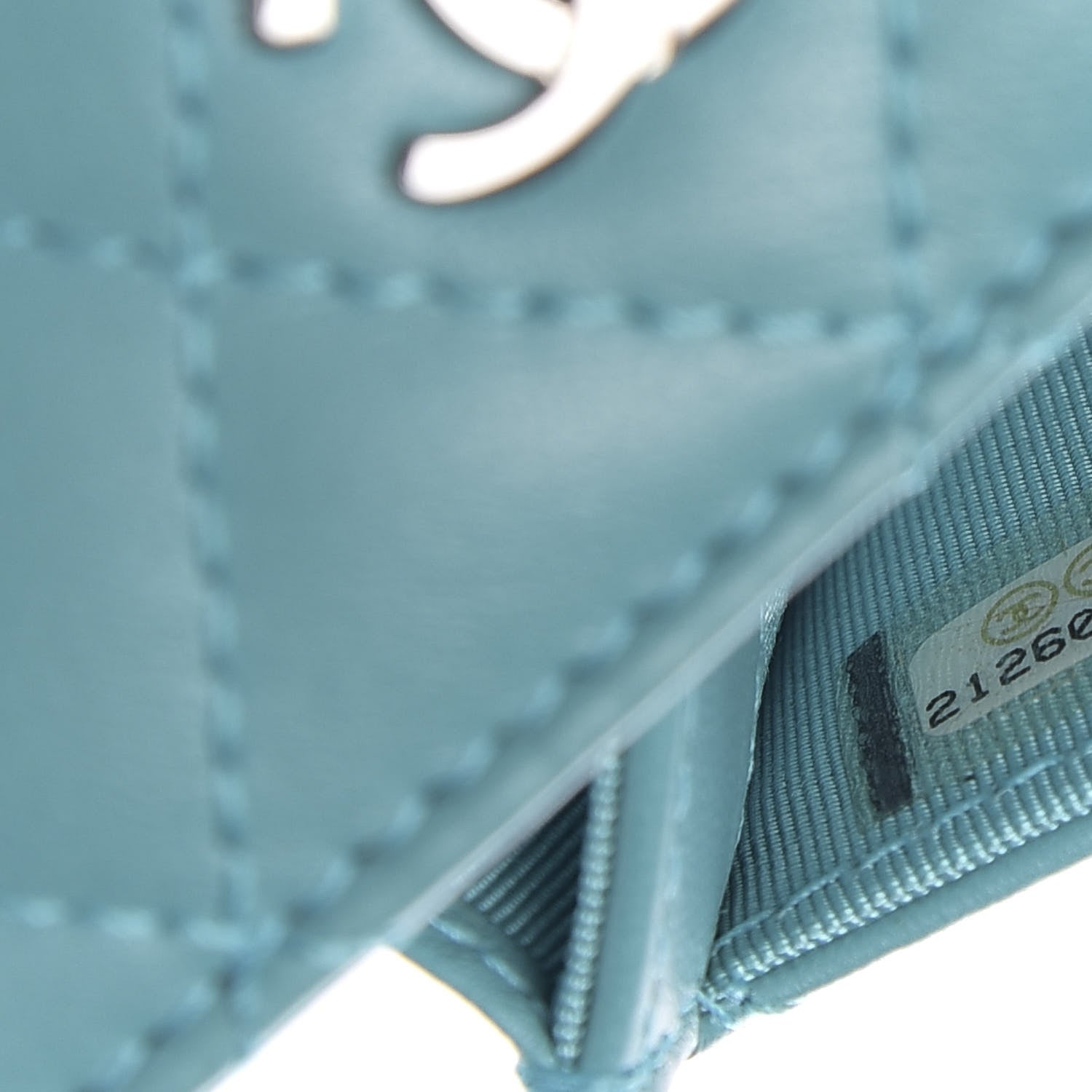 Chanel Lambskin Quilted Flap Card Holder Turquoise 8 of 8