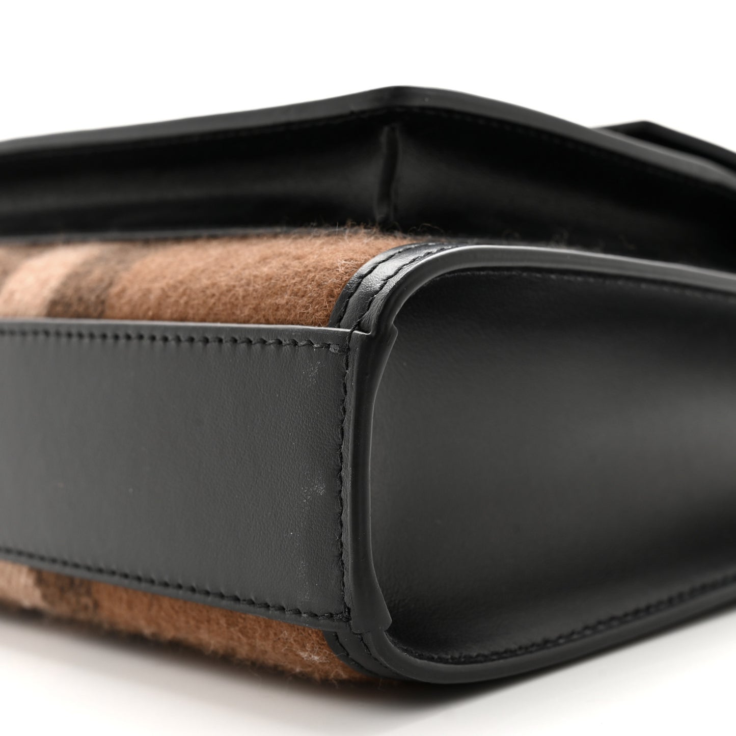 Smooth Calfskin Cashmere Check Mini Pocket Bag Brown