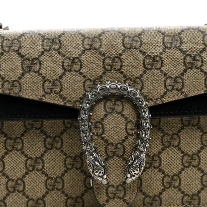 Gucci GG Supreme Monogram Suede Crystal Small Dionysus Shoulder Bag Beige Ebony Black 7 of 10