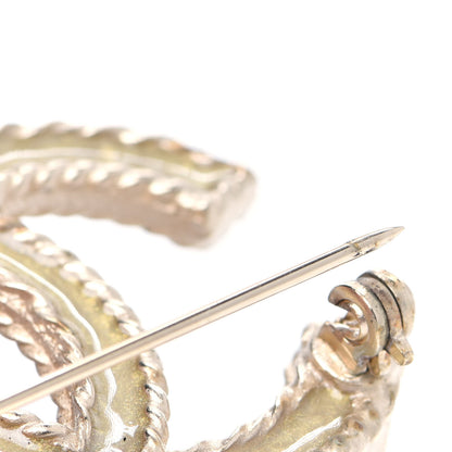 Chanel Crystal CC Brooch Pin Light Gold 6 of 8