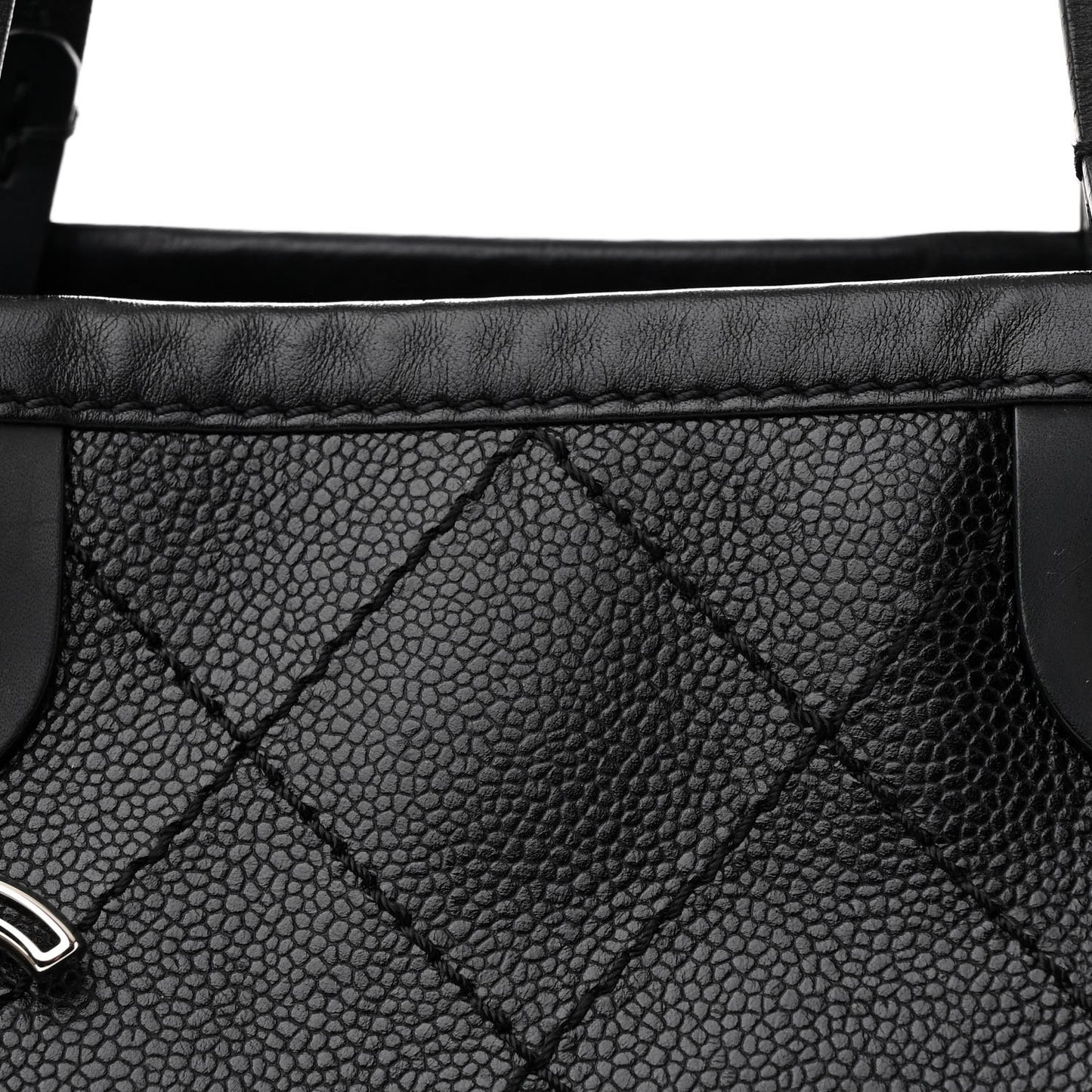 Grained Calfskin Shopping Fever Tote Black