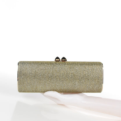 Jimmy Choo Lame Glitter Charm Clutch Light Bronze 2 of 6
